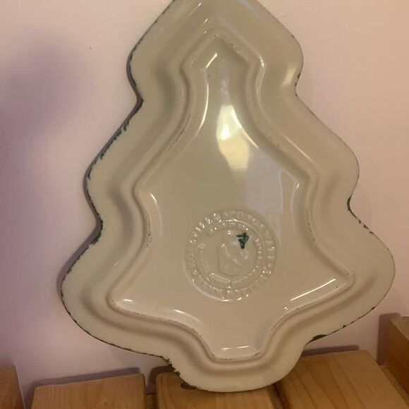 Henn Pottery Spongeware Tree Platter Plate Green - Picture 3 of 7